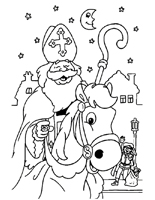 Sinterklaas Kleurplaat sint paard maan sterren