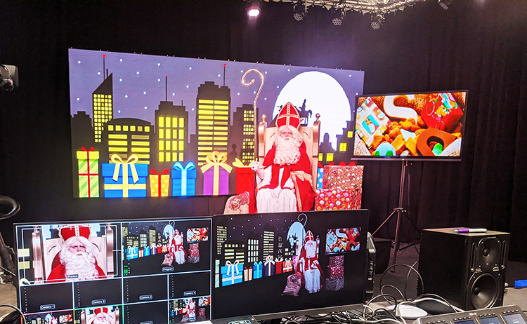 Online Sinterklaas feest, interactief, TV studio